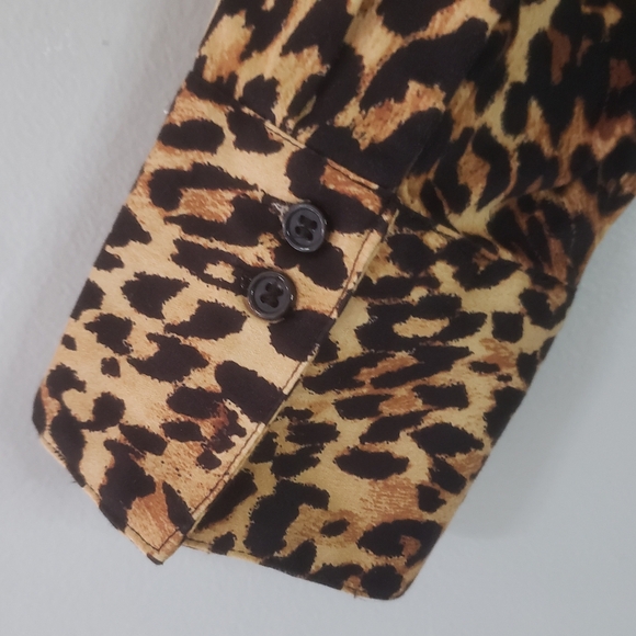 Lane Bryant Leopard Print Long Sleeve Button Down Top - Picture 4 of 9